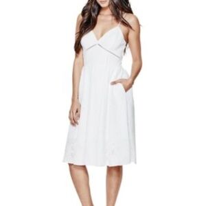 Guess Gia Lace MIDI Dress WHITE SZ 6